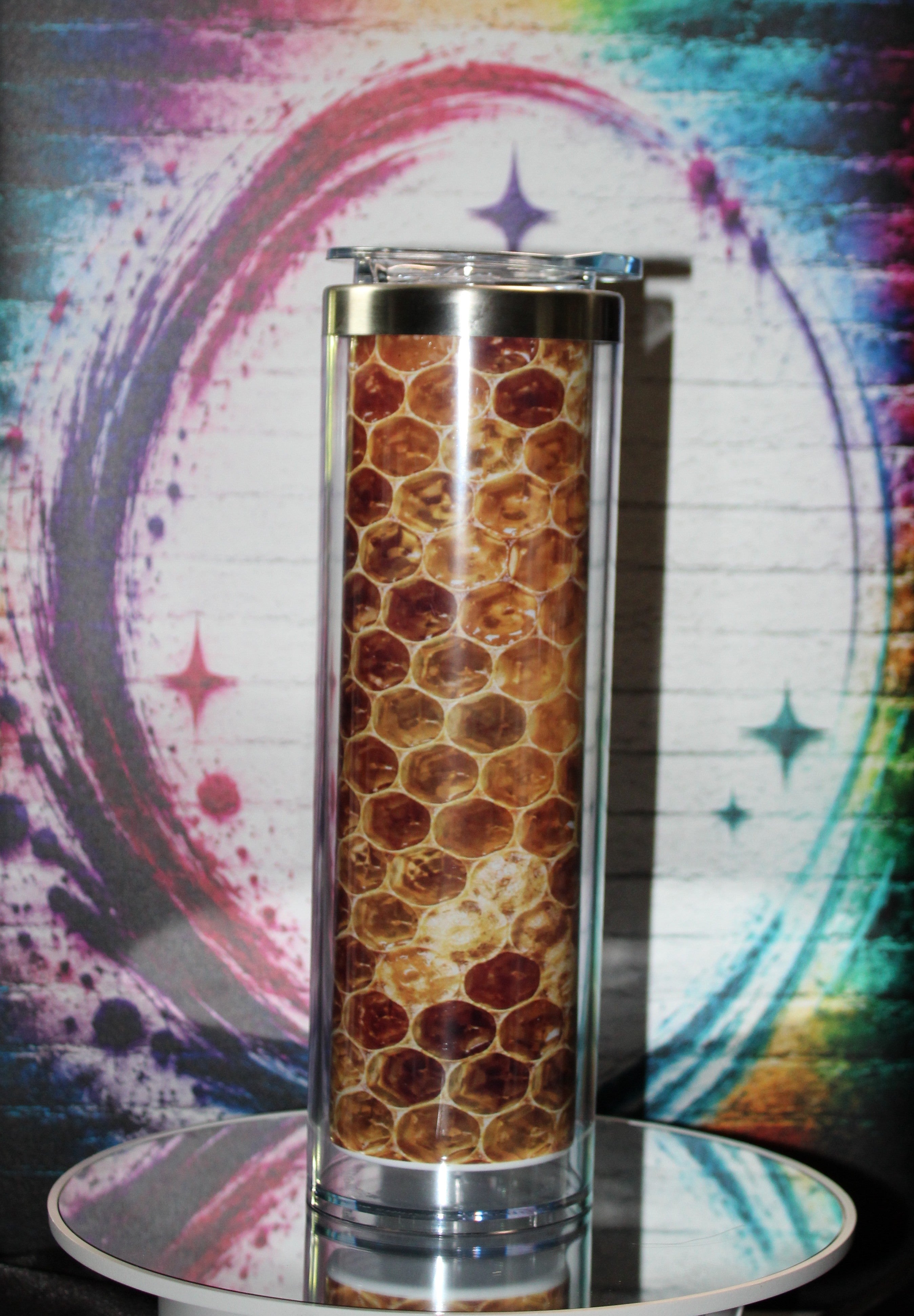 20oz Stainless steel snow globe tumble / Bee