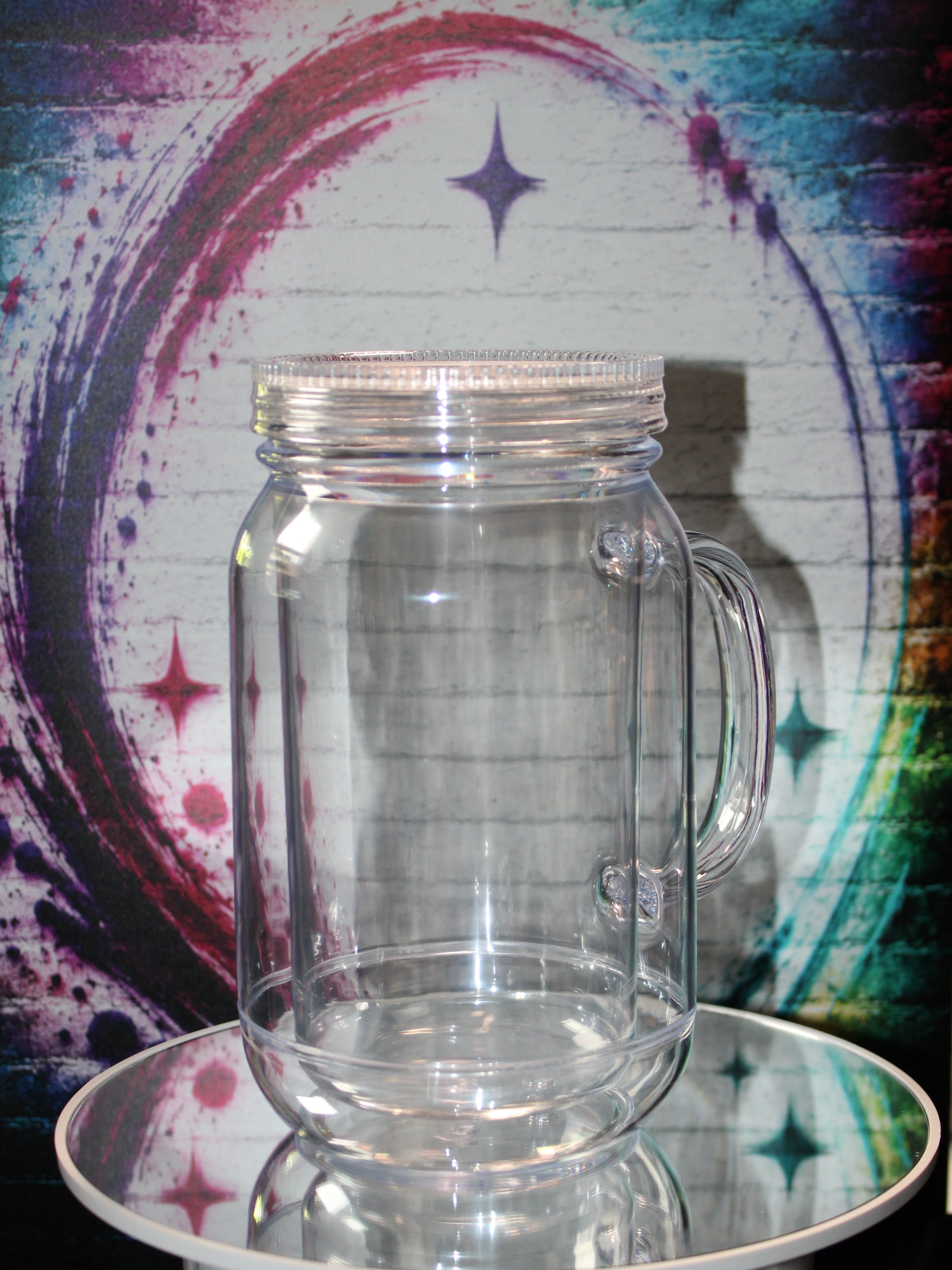 24oz snow globe tumbler with handle mug